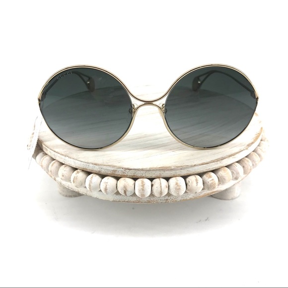 Gucci 60mm Round Gradient Lens Metal Frame Sunglasses - Picture 2 of 11